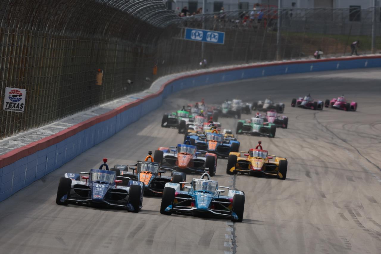 Alex Palou and Josef Newgarden - PPG 375 at Texas Motor Speedway - By: Chris Owens -- Photo by: Chris Owens
